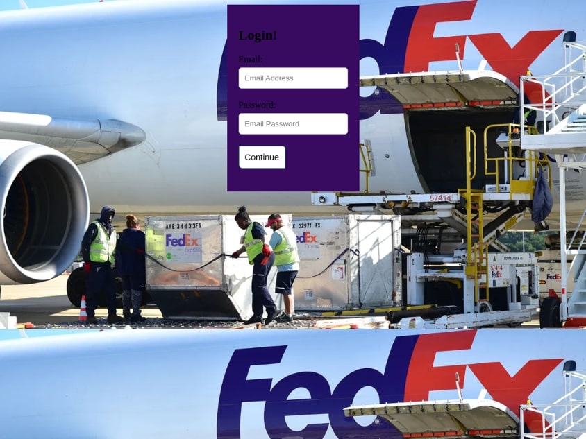Figure 4: FedEx Phishing Page