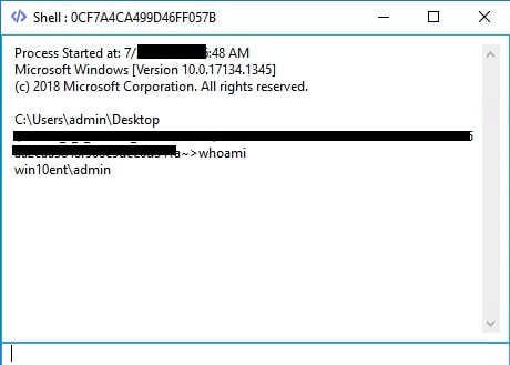 Figure 11: Window displayed to XWorm RAT Operator while using Shell.dll
plugin.