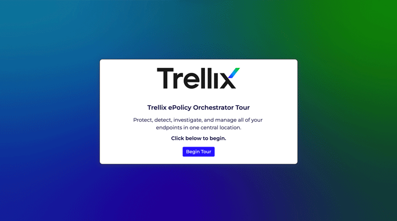 Screenshot of Trellix ePolicy Orchestrator Product Tour