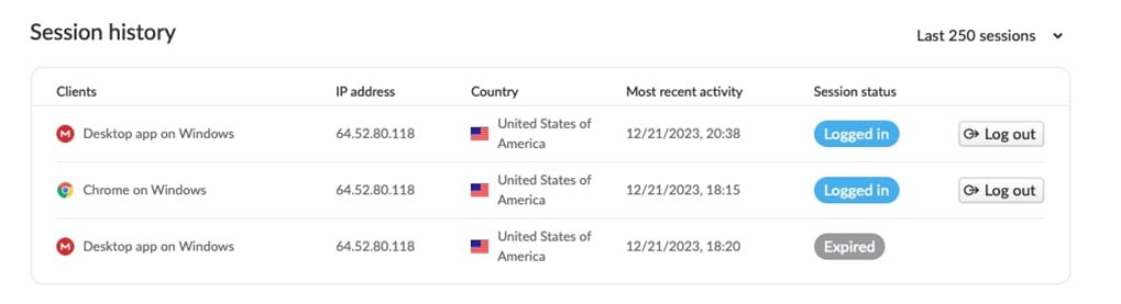 Figure 6 - Information on the related Mega Pro account